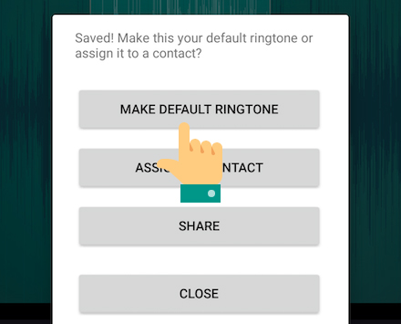 Select set as default ringtone