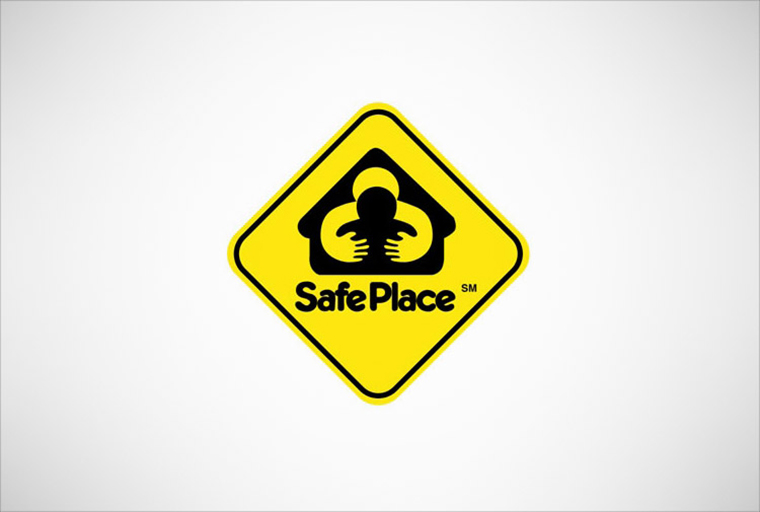 Safe place logo, yellow and black