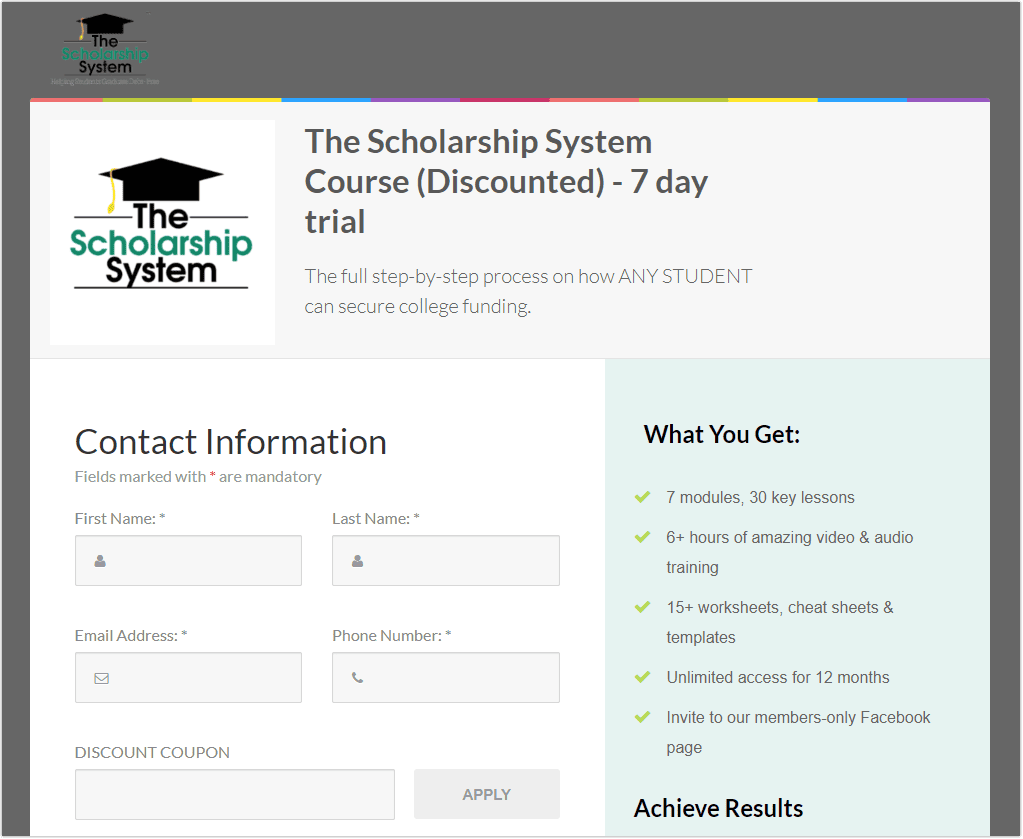 The Scholarship System Course (Discounted) - 7 Day Trial