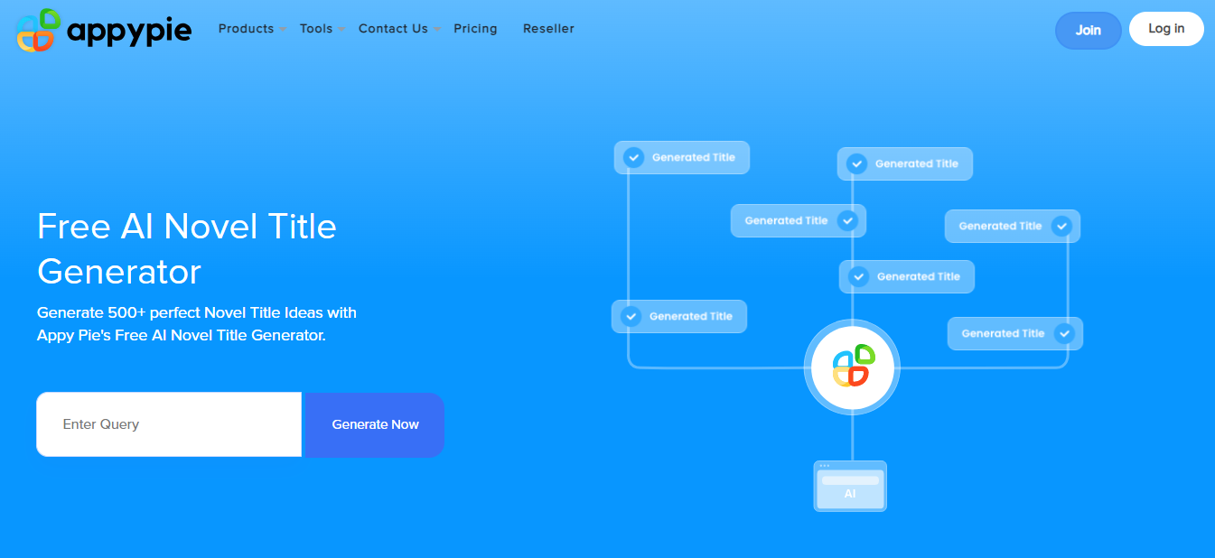 Appy Pie's AI Novel Title Generator