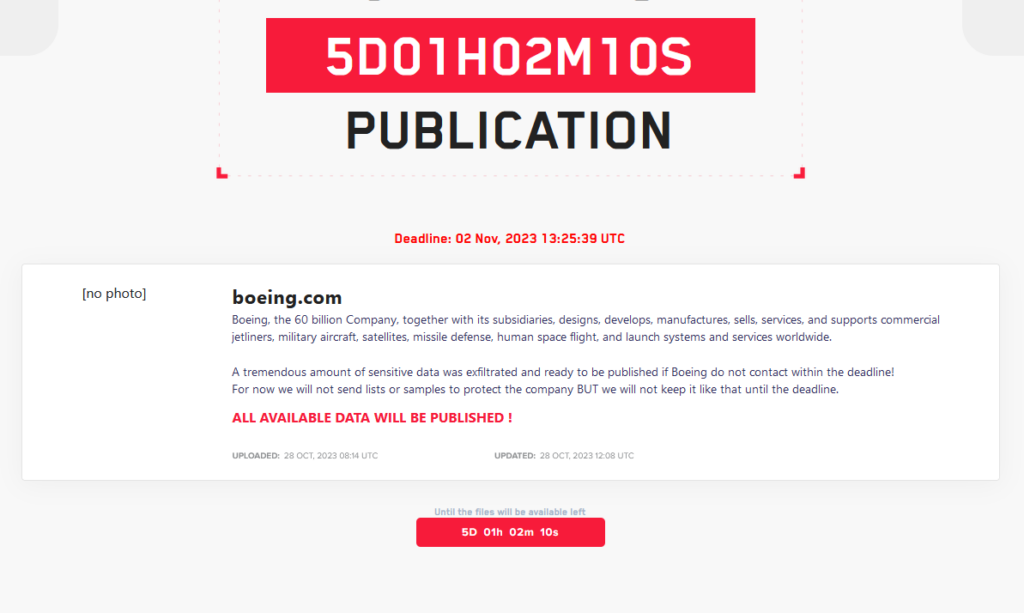 Boeing Breached by LockBit Ransomware Gang? Investigation Inprogress