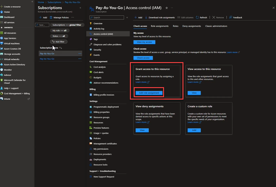 Setup of Discovery Connection Azure