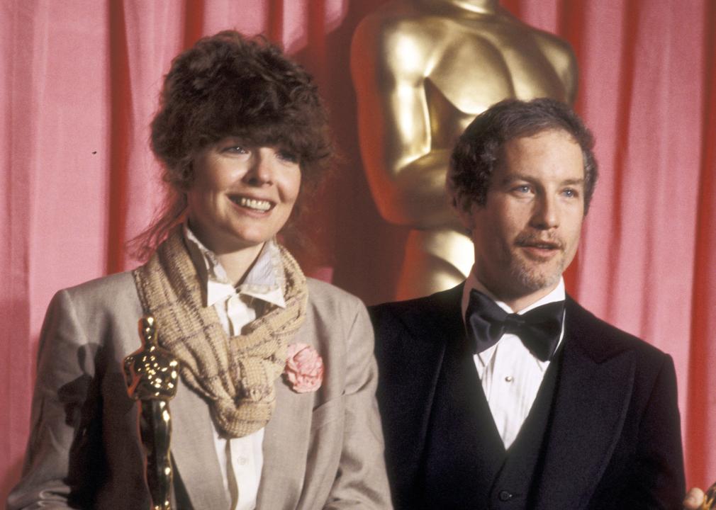 Diane Keaton and Richard Dreyfuss during 50th Annual Academy Awards.