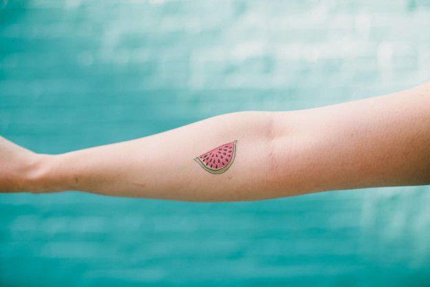 This temporary tattoo. | Tattoos, Minimal tattoo, Watermelon tattoo