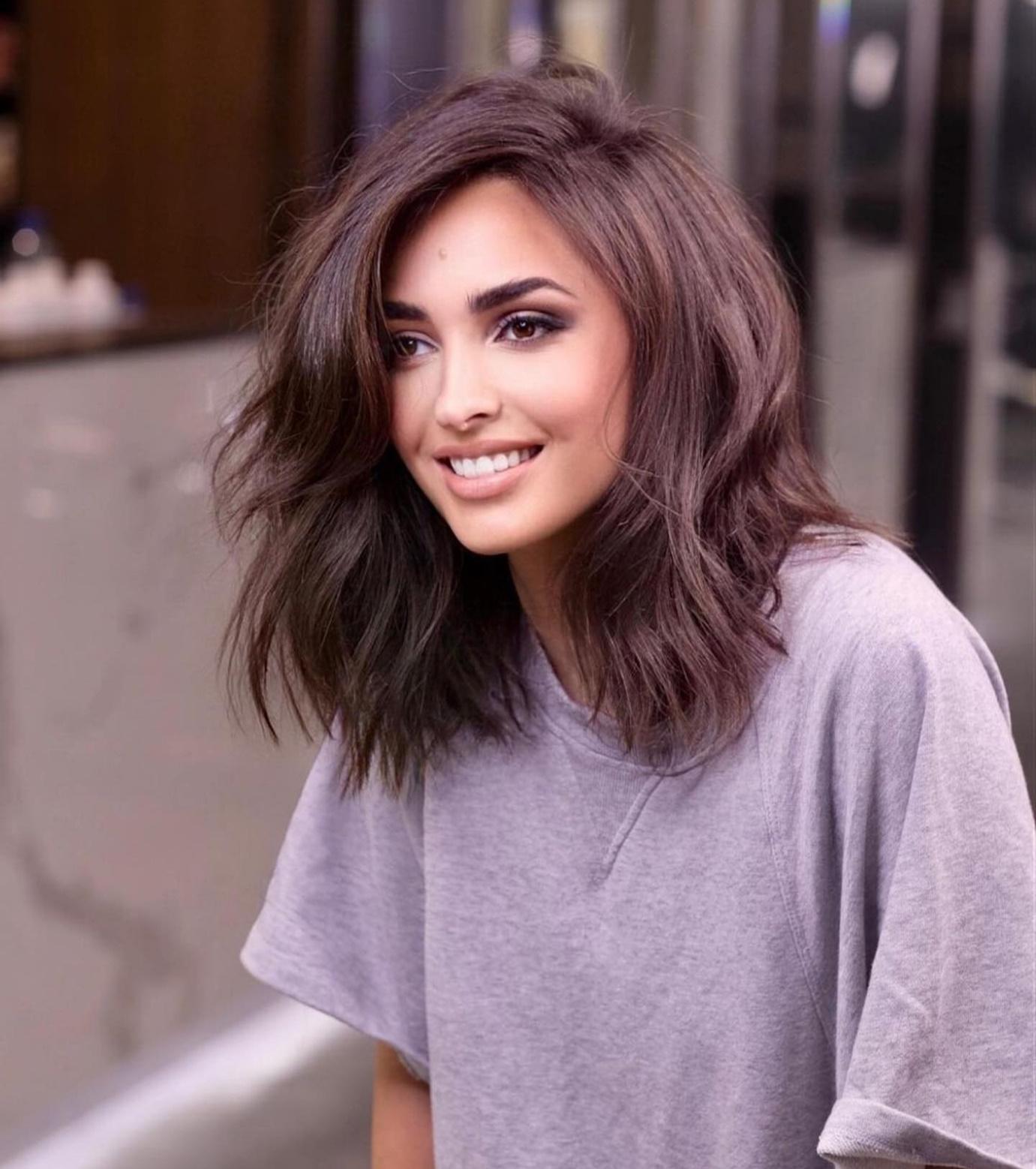 Shoulder-Length Cut with Textured Ends Shoulder Length Hairstyles