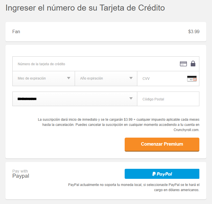 Como adiciono o PayPal como método de pagamento? – Crunchyroll