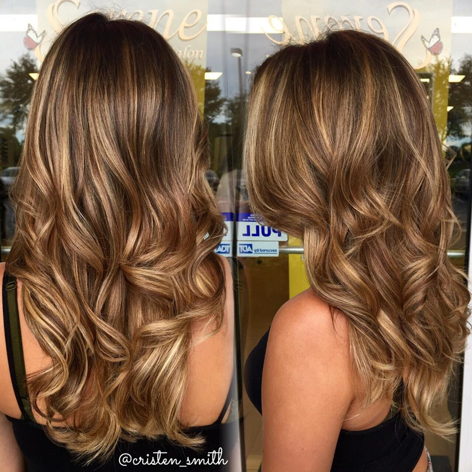 Golden Highlights in Spots for Chocolate Hair