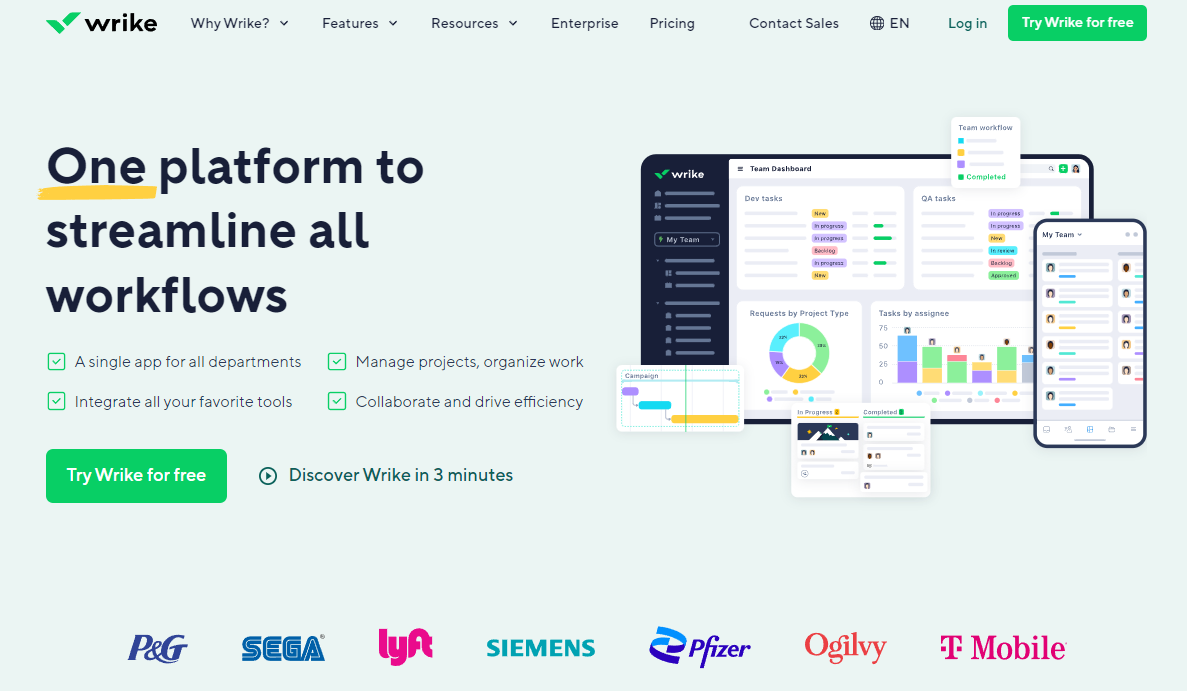 Wrike: One platform to streamline all workflows