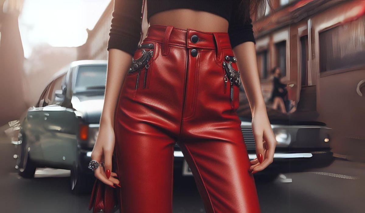 Skinny Red Leather Pants