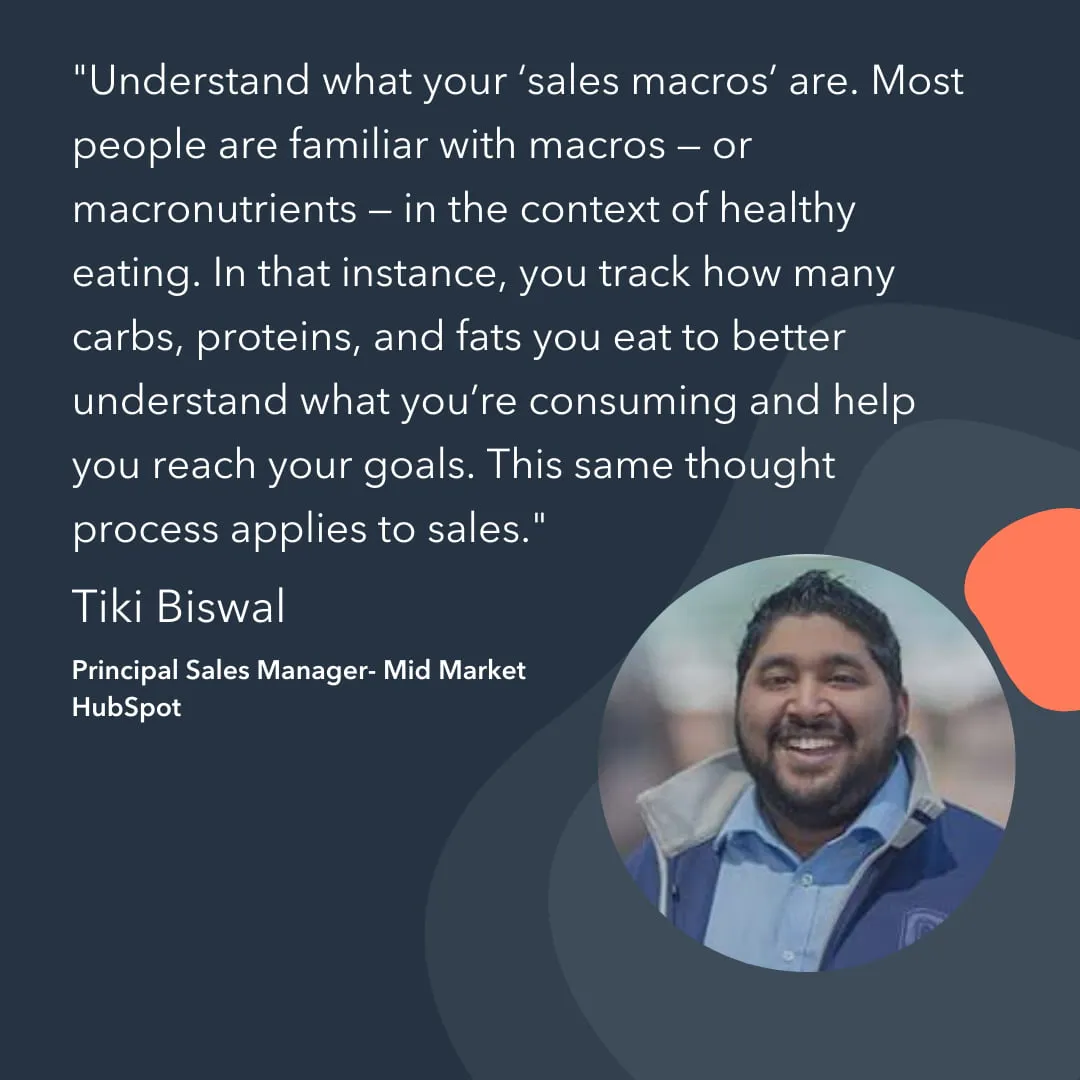 Quote from Tiki Biswal on how to improve sales performance