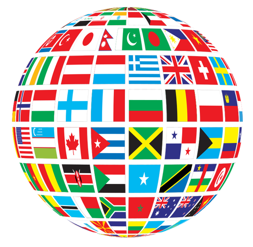 International flag globe
