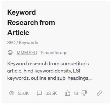 Ai PRM prompt keyword research from article 