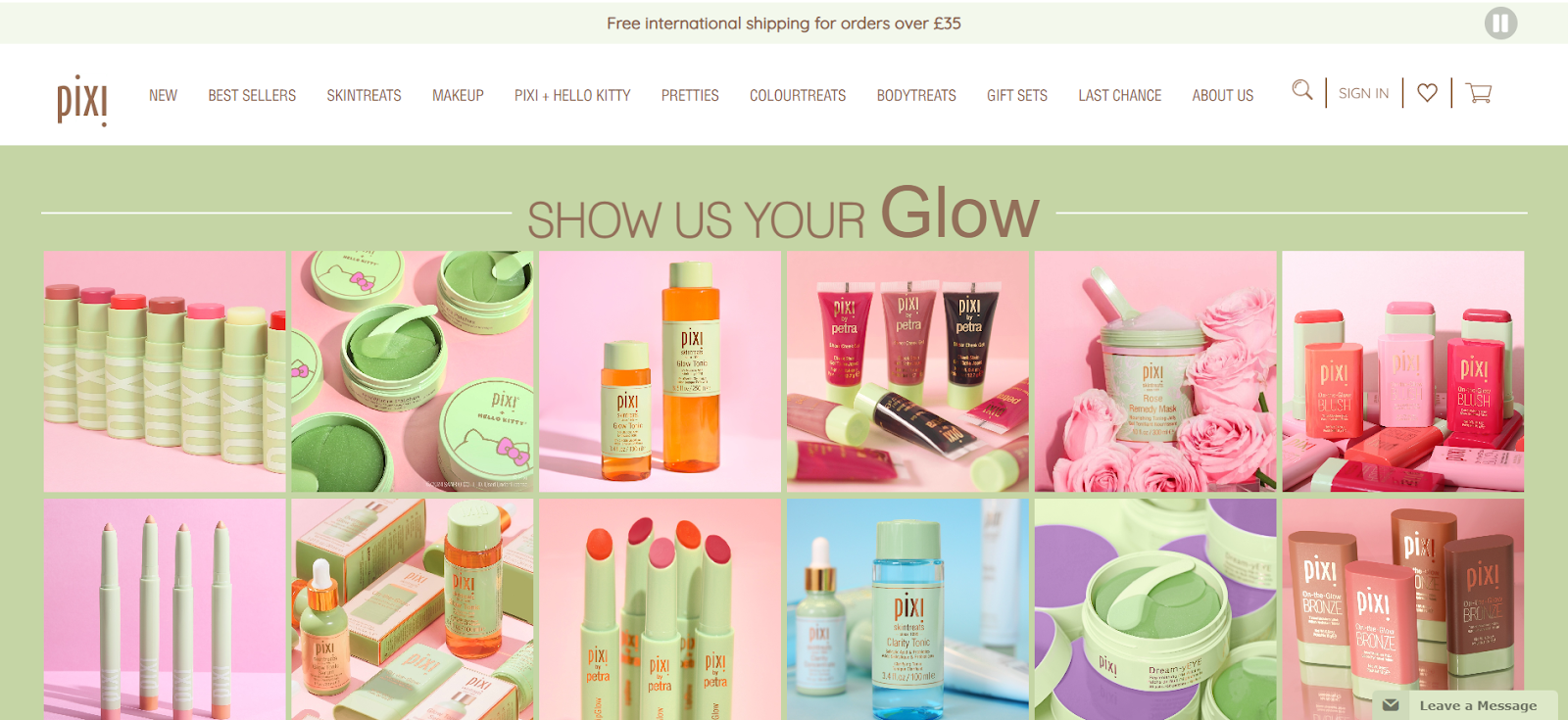 Shopify beauty stores PIXI