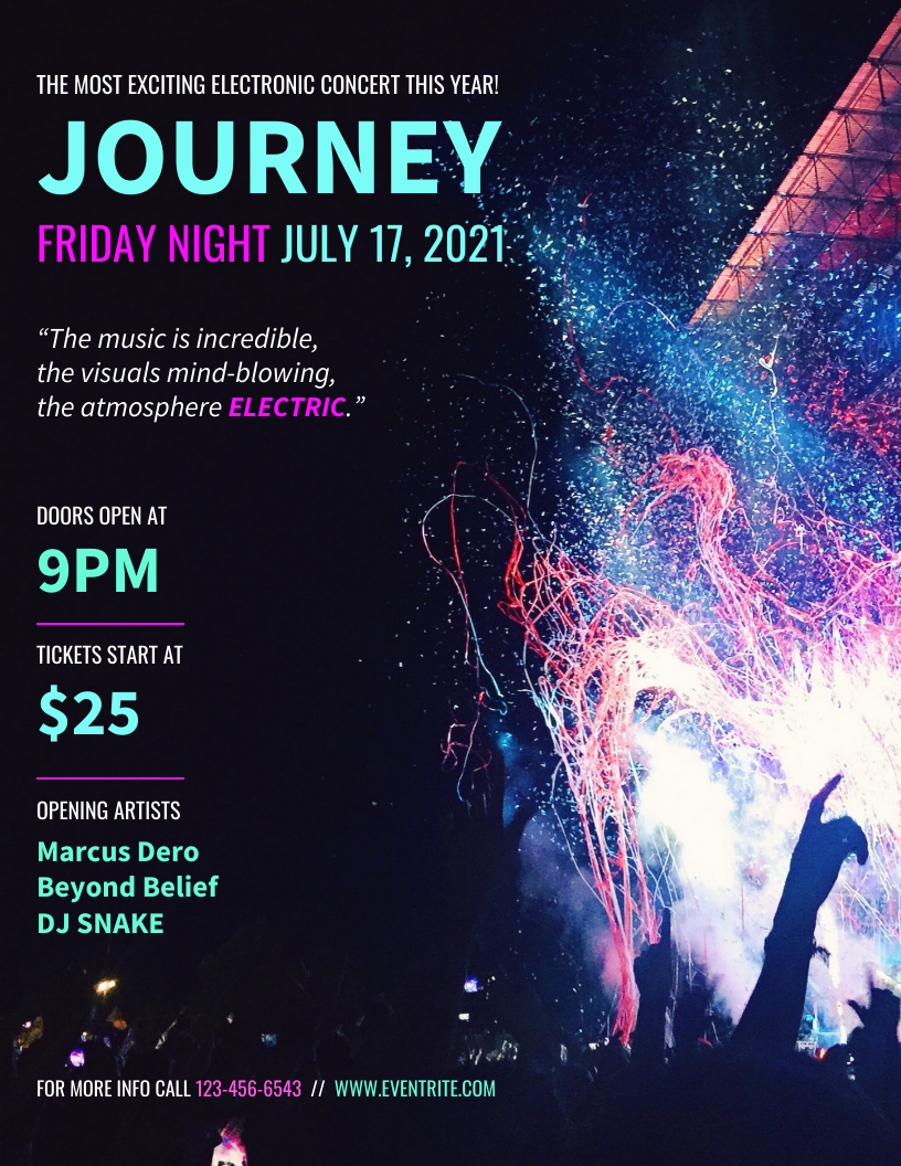 Neon Electronic Music Concert Poster

