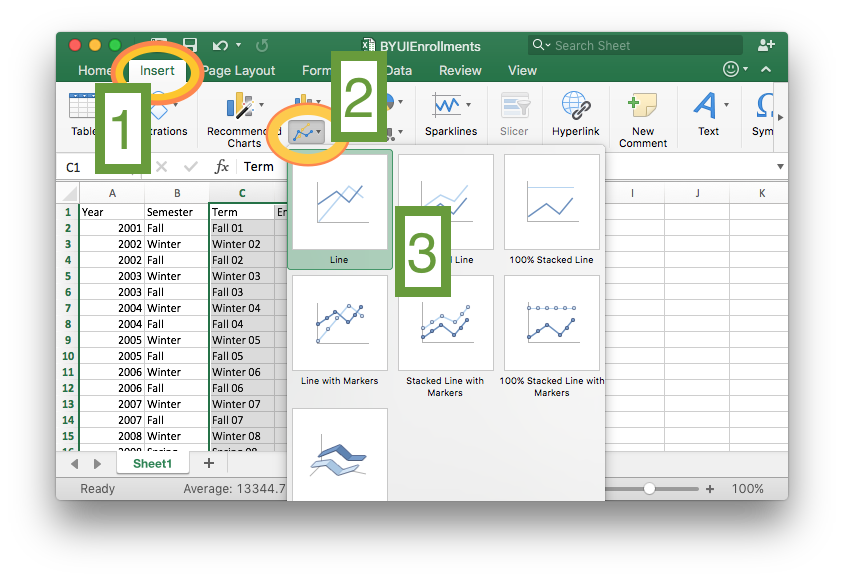Excel sheet with the steps described above.