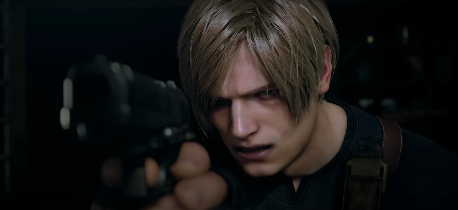 A screenshot of Leon  from the trailer for the Resident Evil 4 remake