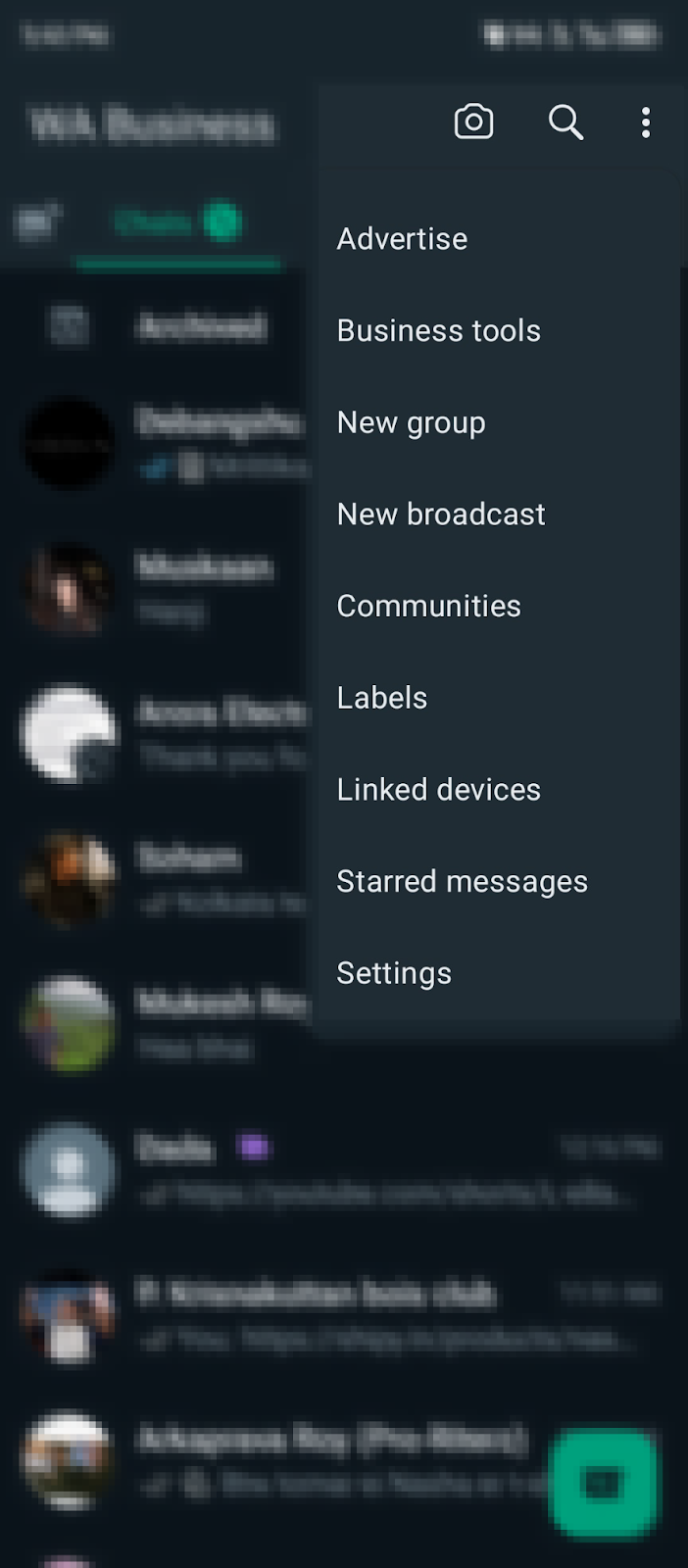 Screenshot from phone with ‘linked device’ option