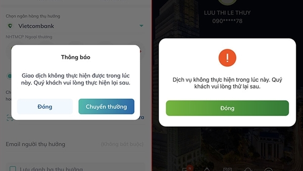 Lỗi tài khoản nguồn không hợp lệ Vietcombank
