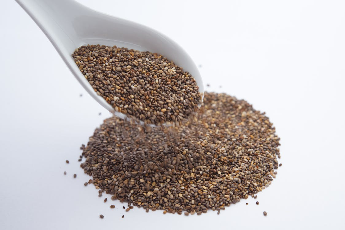 a spoonful of chia seeds