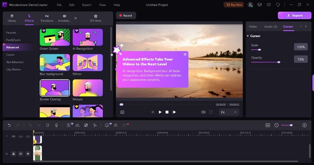 A screenshot of a video editing program

Description automatically generated