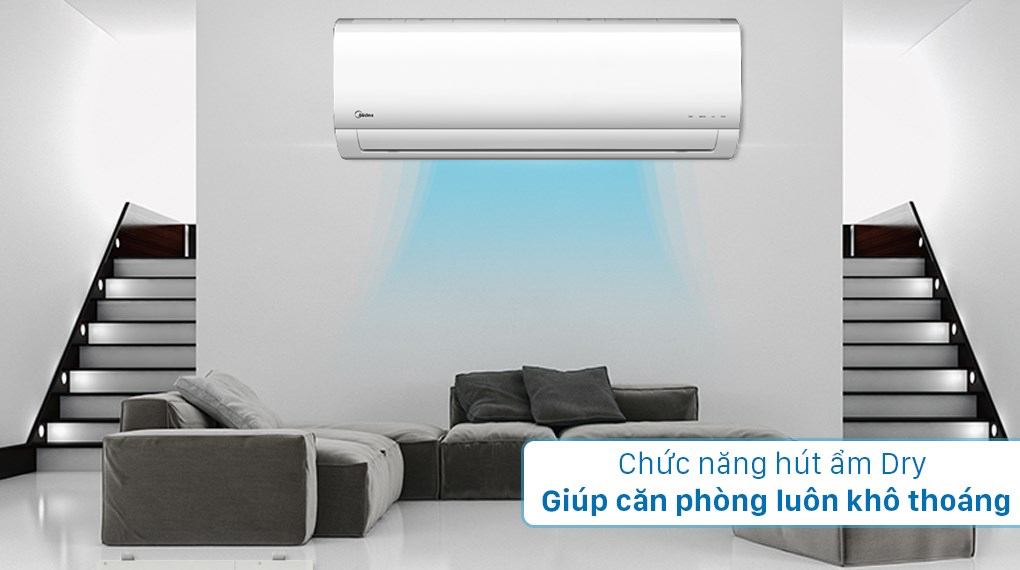 Bộ multi Midea 2 dàn lạnh 1 HP MSAFBU-09HRD và 1.5 HP MSAFBU-12HRD - Chức năng hút ẩm Dry