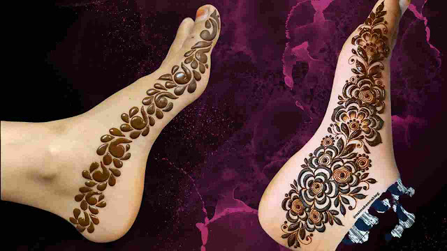 side foot mehndi design