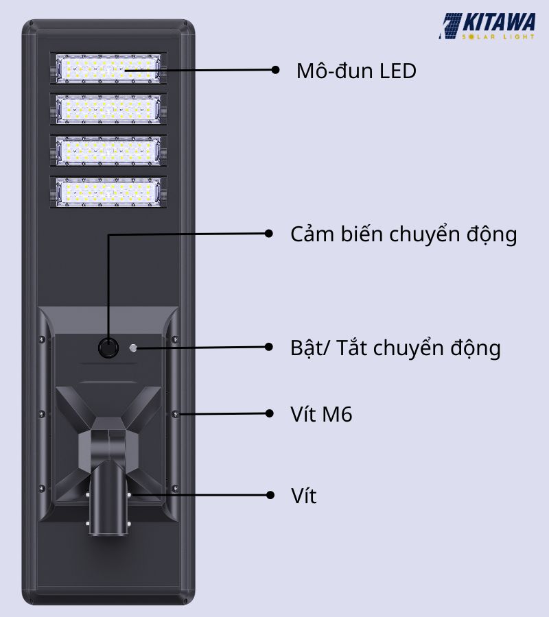 Đèn liền thể công trình năng lượng mặt trời 100W - NV.100