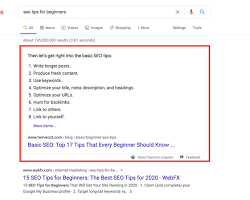 Bildmotiv: featured snippet example