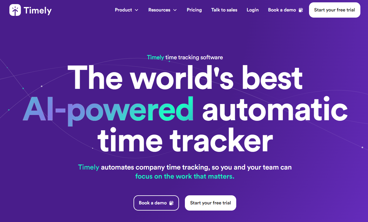 The world's best AI-Powered automatic time tracker, Timely