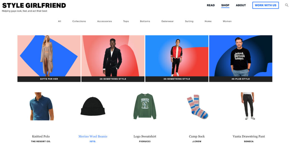 The Style Girlfriend shop page, made with WooCommerce