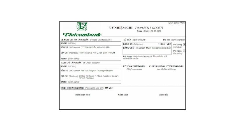 Ủy nhiệm chi Vietcombank