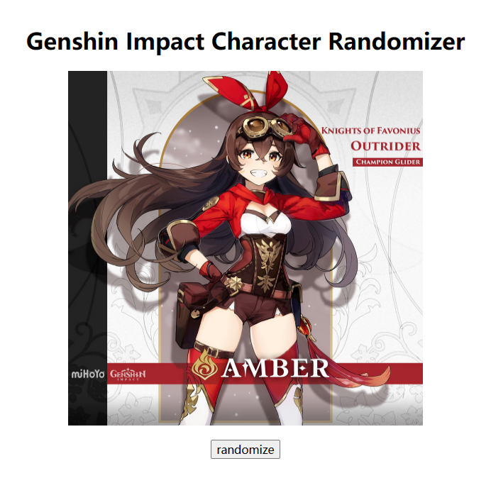 Random Genshin Character Generator Randomizer