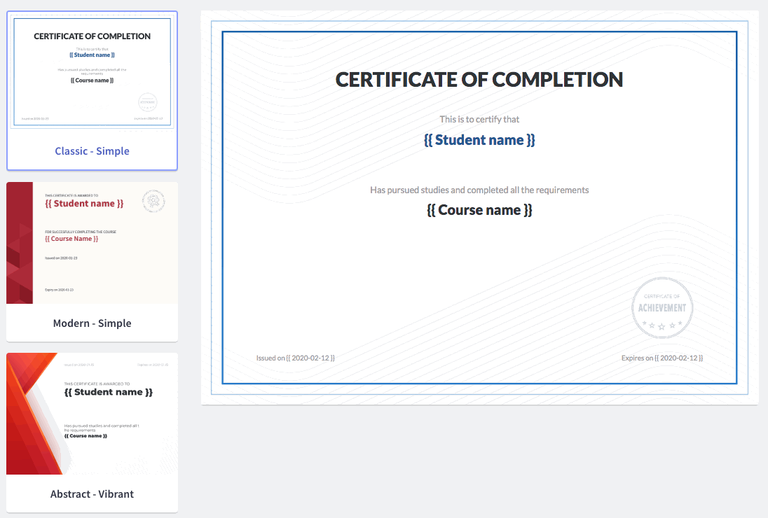 Course Certificate for Thinkific