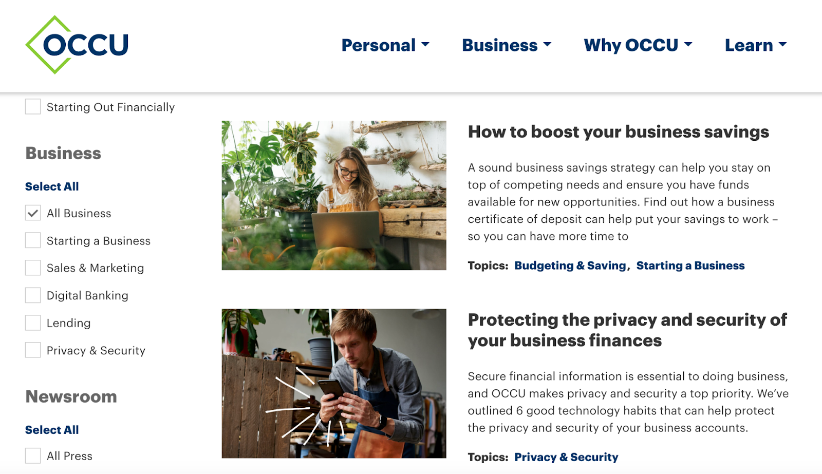 OCCU financial resources