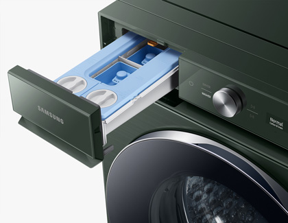 The auto dispenser open on a Samsung washing machine.