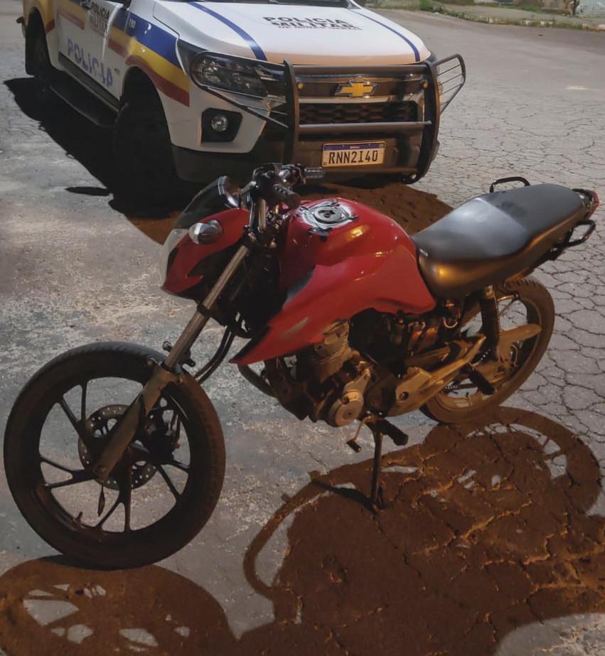 Motocicleta recuperada pela Polícia Militar, 28-01-24, Itabirito