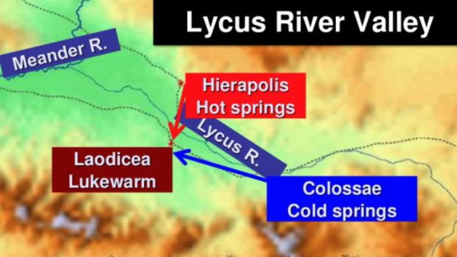 Lycus river valley showing lukewarm water