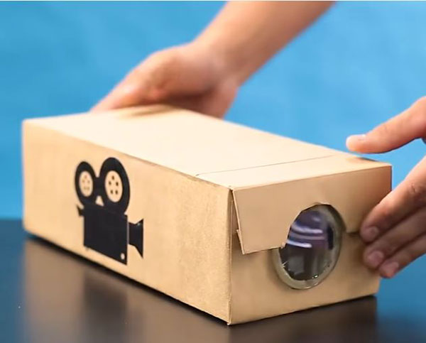 packaging box that turns into a projector