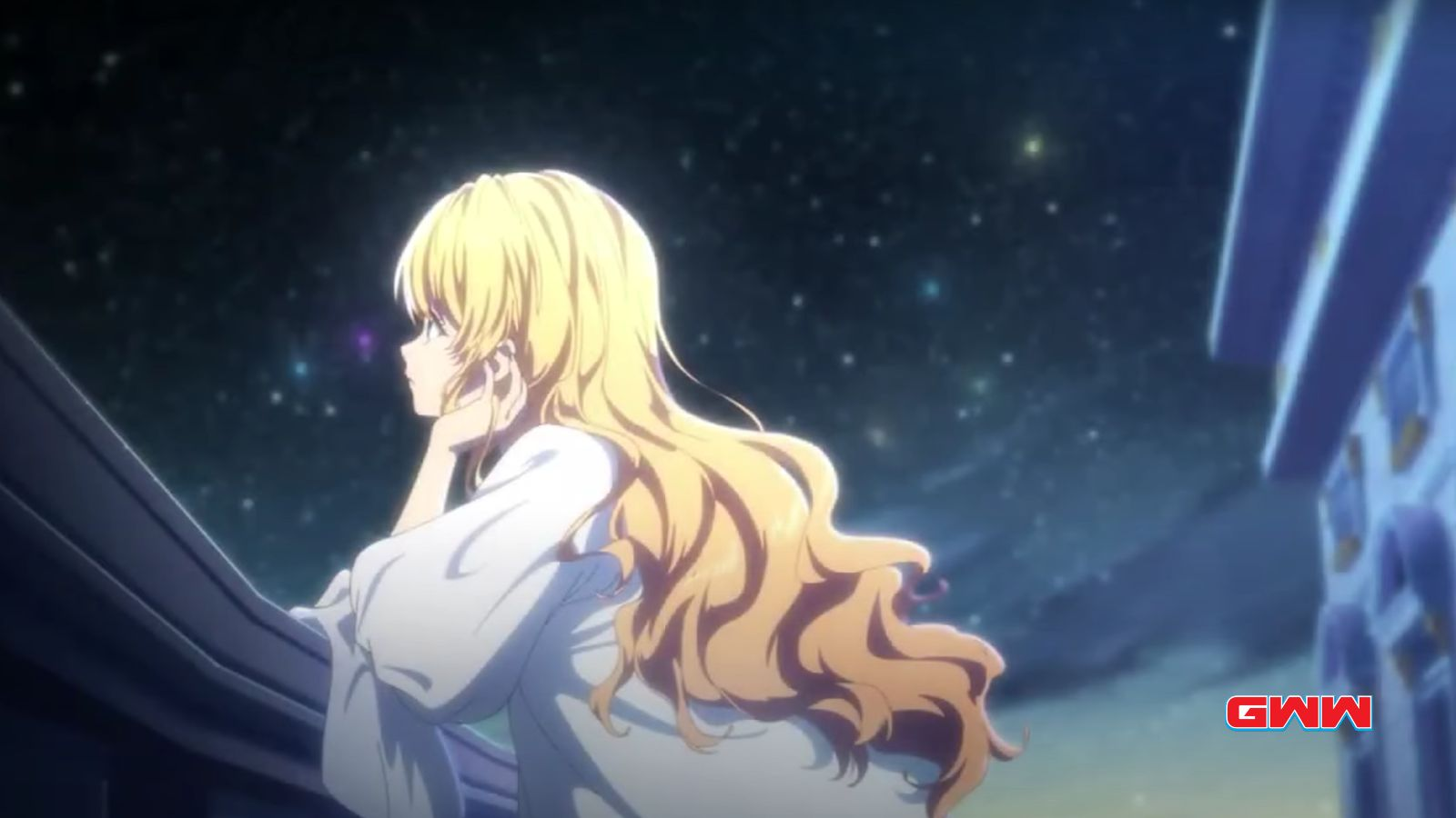 Athanasia mirando el cielo en la adaptación al anime de '¿Quién me hizo princesa?'