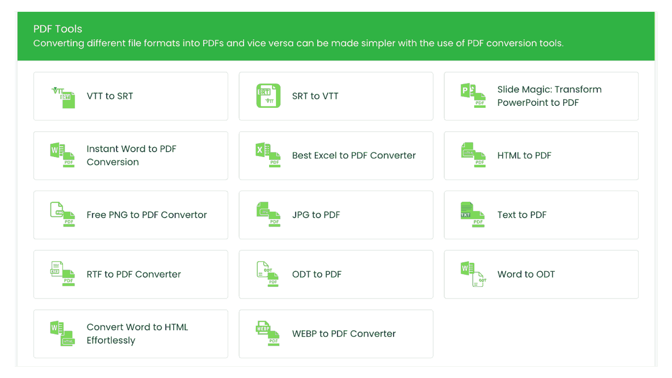 Explore Webmasters Box's PDF conversion tools: Easily convert PDF documents to various formats for seamless integration and accessibility.