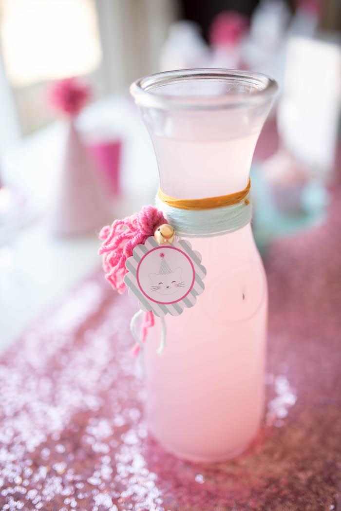Glass drink jug + pitcher from a Kitty Cat Birthday Party on Kara's Party Ideas | KarasPartyIdeas.com (13)