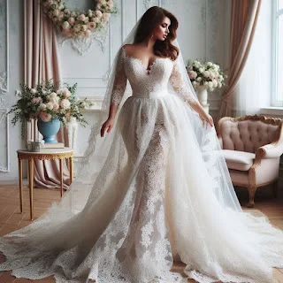 Noiva usando vestido com rendas