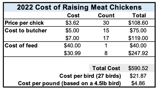 cost of raising meat chickens