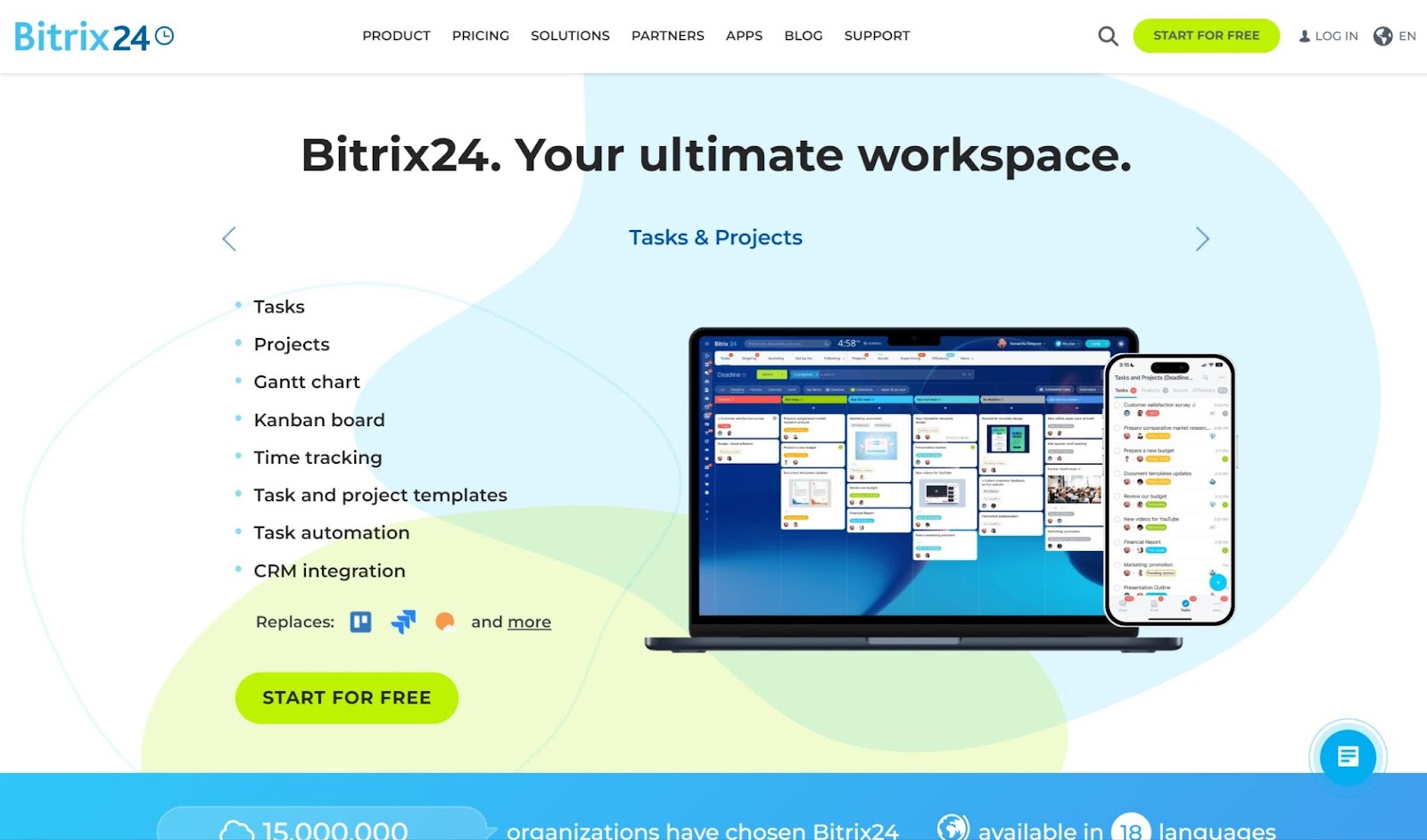 a screenshot of Bitrix24 website