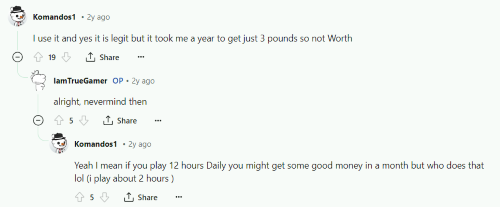 A Reddit user says Buff is not a scam but that it takes too long to earn rewards to be worthwhile. 