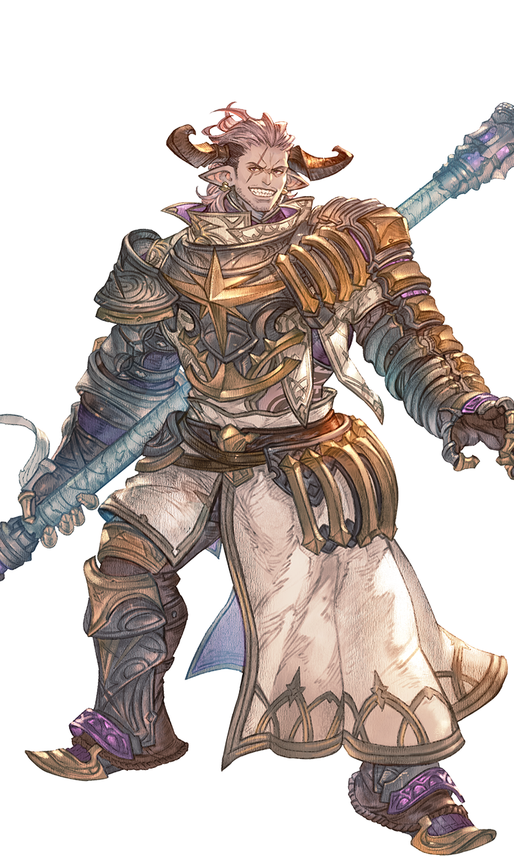 A promotional image of the character Gallanza from Granblue Fantasy: Relink. 