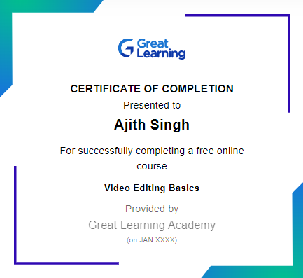 Free video editing course