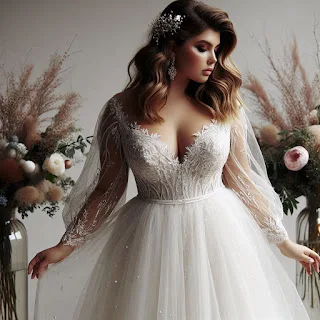 Noiva usando vestido plus size com conforto e elegância