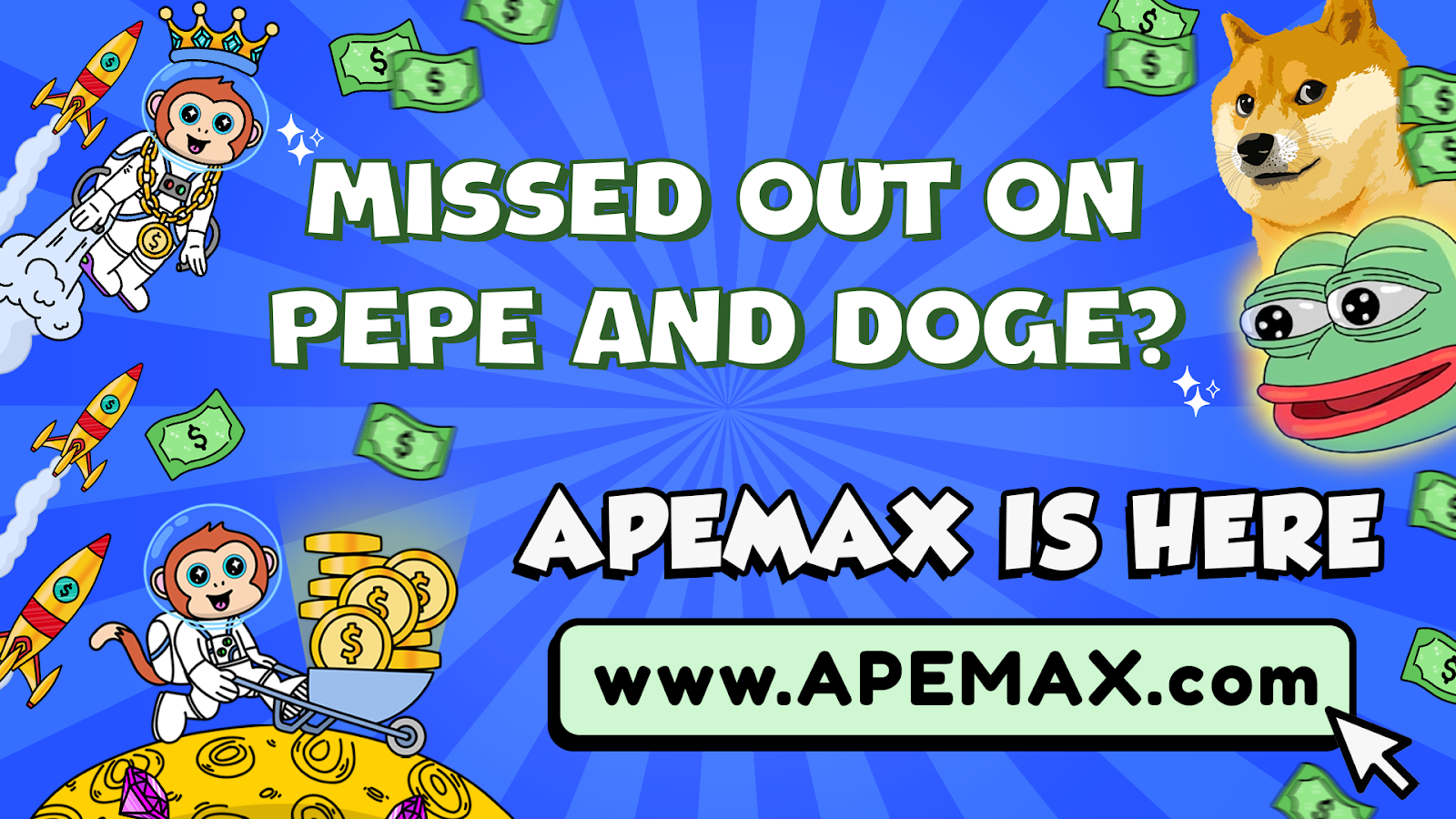 High Growth Coins and new Meme Coins: Looking at Shiba Inu, Pepe Coin, Dogecoin, New Crypto Presale ApeMax