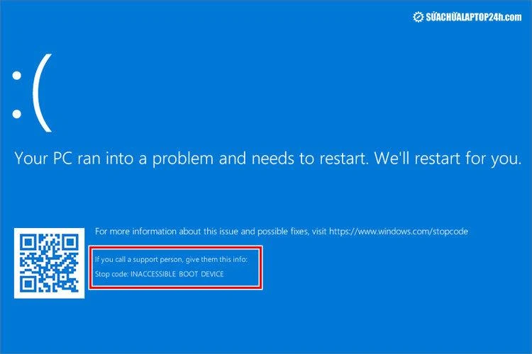 Màn hình lỗi INACCESSIBLE BOOT DEVICE